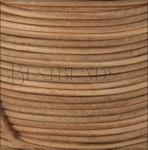 0.5mm round Indian leather - CREAM - 25m SPOOL