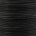 1.5mm round Indian leather - ANTIQUE black - 25m SPOOL