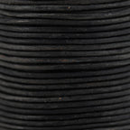 1.5mm round Indian leather - ANTIQUE black - 25m SPOOL