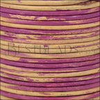 1.5mm round Indian leather - PINK & NATURAL - 25m SPOOL