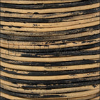 1.5mm round Indian leather - BLACK & NATURAL - 25m SPOOL