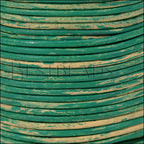 1.5mm round Indian leather - TURQUOISE & NATURAL - 25m SPOOL