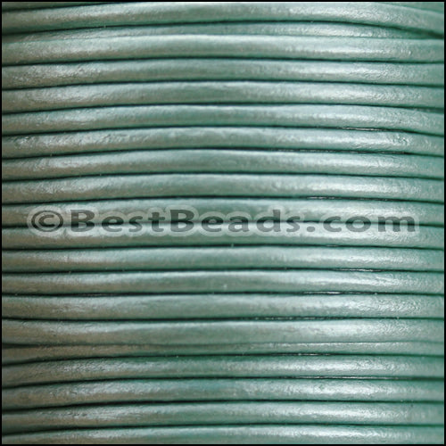 1.5mm round Indian leather - fern metallic - 25m SPOOL