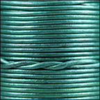 1.5mm round Indian leather - teal metallic - 25m SPOOL
