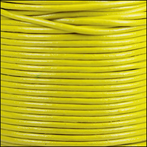1.5mm round Indian leather - lime yellow - 25m SPOOL