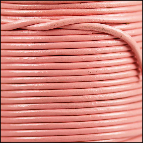 1mm round Indian leather - baby pink - 25m SPOOL