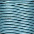 1.5mm round Indian leather - lt turquoise METALLIC - 25m SPOOL