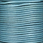 1.5mm round Indian leather - lt turquoise METALLIC - 25m SPOOL