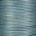 1mm round Indian leather - lt turquoise METALLIC - 25m SPOOL