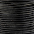 3mm round Indian leather - ANTIQUE black - 25m SPOOL