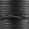 3mm round Indian leather - natural matte black - 25m SPOOL