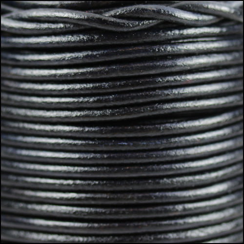 3mm round Indian leather - natural denim - 25m SPOOL