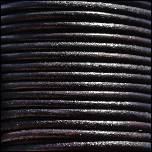 3mm round Indian leather - natural espresso - 25m SPOOL