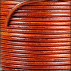 3mm round Indian leather - natural red - 25m SPOOL