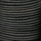 3mm round Indian leather - ANTIQUE LT BLACK - 25m SPOOL