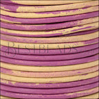 3mm round Indian leather - PINK & NATURAL - 25m SPOOL