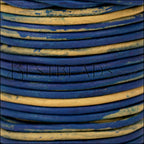 3mm round Indian leather - BLUE & NATURAL - 25m SPOOL