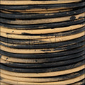3mm round Indian leather - BLACK & NATURAL - 25m SPOOL