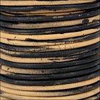 3mm round Indian leather - BLACK & NATURAL - 25m SPOOL