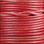 3mm round Indian leather - natural cerise - 25m SPOOL