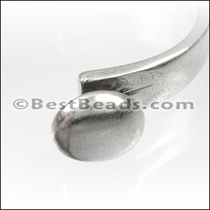 5mm round CUFF DISC clasp ANT BRASS - 5 pcs
