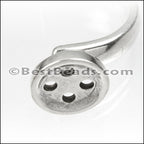 5mm round CUFF BUTTON clasp ANT SILVER - 5 clasps