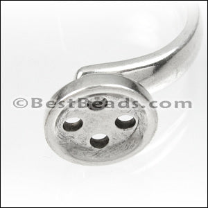 5mm flat CUFF BUTTON clasp ANT SILVER - 5 clasps