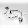 5mm round CUFF BUTTON clasp ANT SILVER - 5 clasps