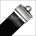 10mm flat RECTANGLE LOOP end ANT SILVER - 10 pcs