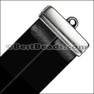 20mm flat RECTANGLE LOOP end ANT SILVER - 10 pcs