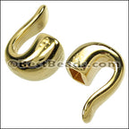 4mm round HAMMERED HOOK end SHINY GOLD - 10 pcs