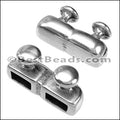 4mm round DOUBLE KNOB end ANT SILVER - 10 pcs
