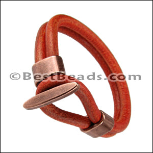 5mm round T BAR clasp ANT SILVER 10 clasps