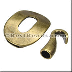 2mm round BUCKLE & HOOK clasp ANT BRASS 5 clasps