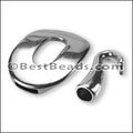 2mm round BUCKLE & HOOK clasp ANT SILVER 5 clasps