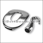 2mm round BUCKLE & HOOK clasp ANT SILVER 5 clasps