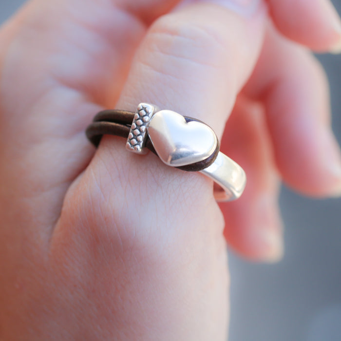 2mm round HEART half ring - 5 pcs