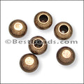 2mm round ball end caps ANT BRASS - 50 pcs