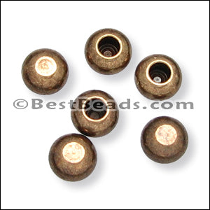 2mm round ball end caps ANT BRASS - 50 pcs