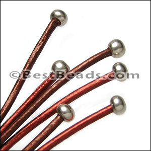 2mm round ball end caps ANT BRASS - 50 pcs