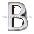 10mm flat LETTER B spacer ANT. SILVER - 10 pcs
