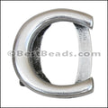 10mm flat LETTER C spacer ANT. SILVER - 10 pcs