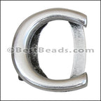 10mm flat LETTER C spacer ANT. SILVER - 10 pcs