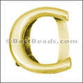 10mm flat LETTER C spacer GOLD - 10 pcs