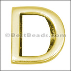 10mm flat LETTER D spacer GOLD - 10 pcs