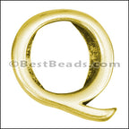 10mm flat LETTER Q spacer GOLD - 10 pcs