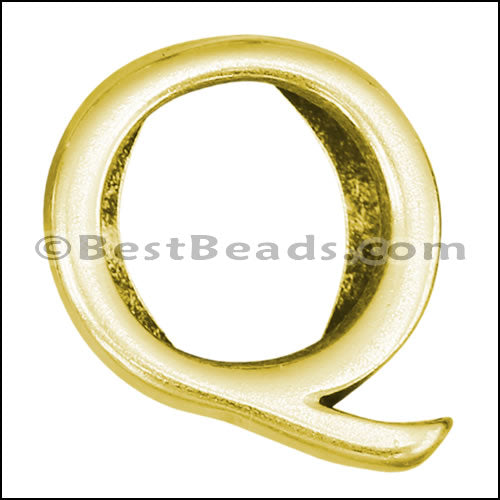 10mm flat LETTER Q spacer GOLD - 10 pcs