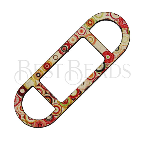 10mm flat LEATHER FRAME - STYLE 1 - POLKA - 5 pcs