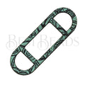 10mm flat LEATHER FRAME - STYLE 1 - BLUE LACE - 5 pcs