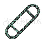 10mm flat LEATHER FRAME - STYLE 1 - BLUE LACE - 5 pcs